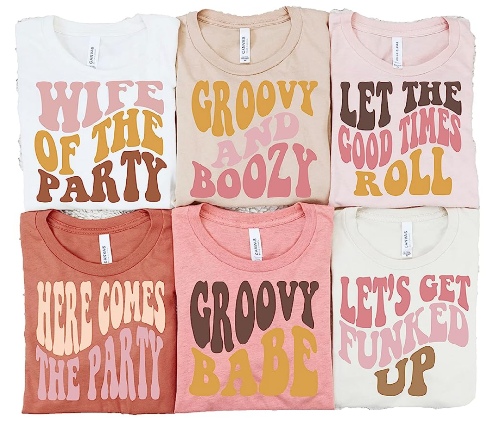 groovy bachelorette tshirts