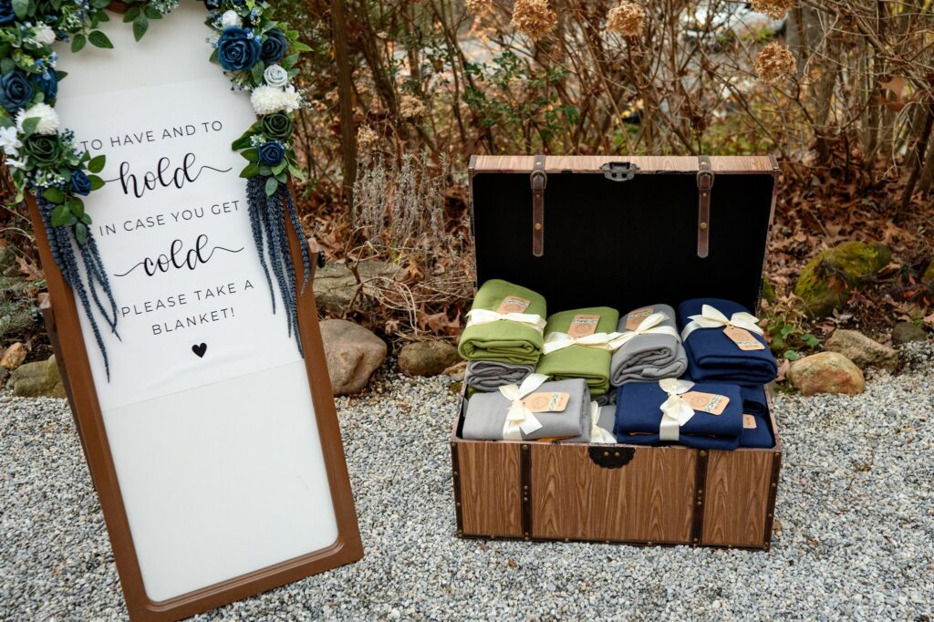blankets for guests at wedding