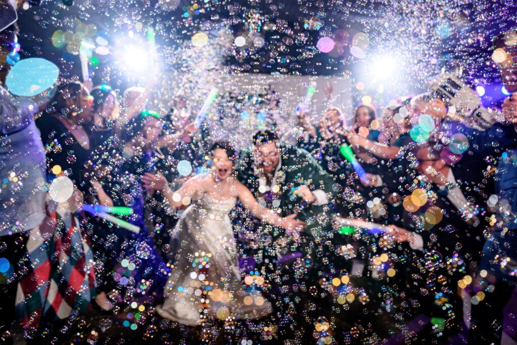 bubble exit at wedding